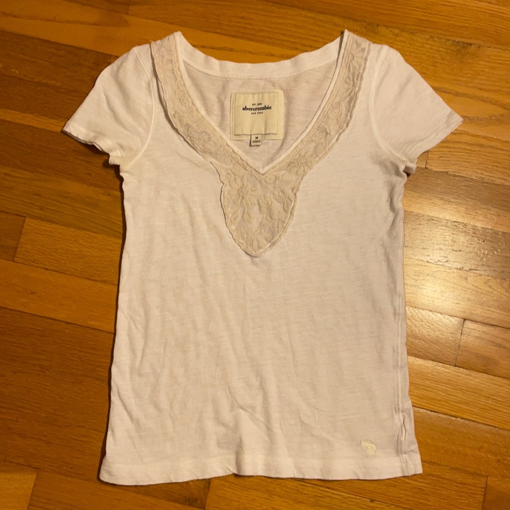 Abercrombie Girls Ivory Floral T-Shirt